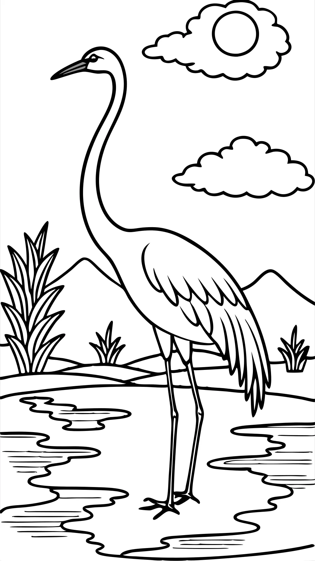 crane coloring page